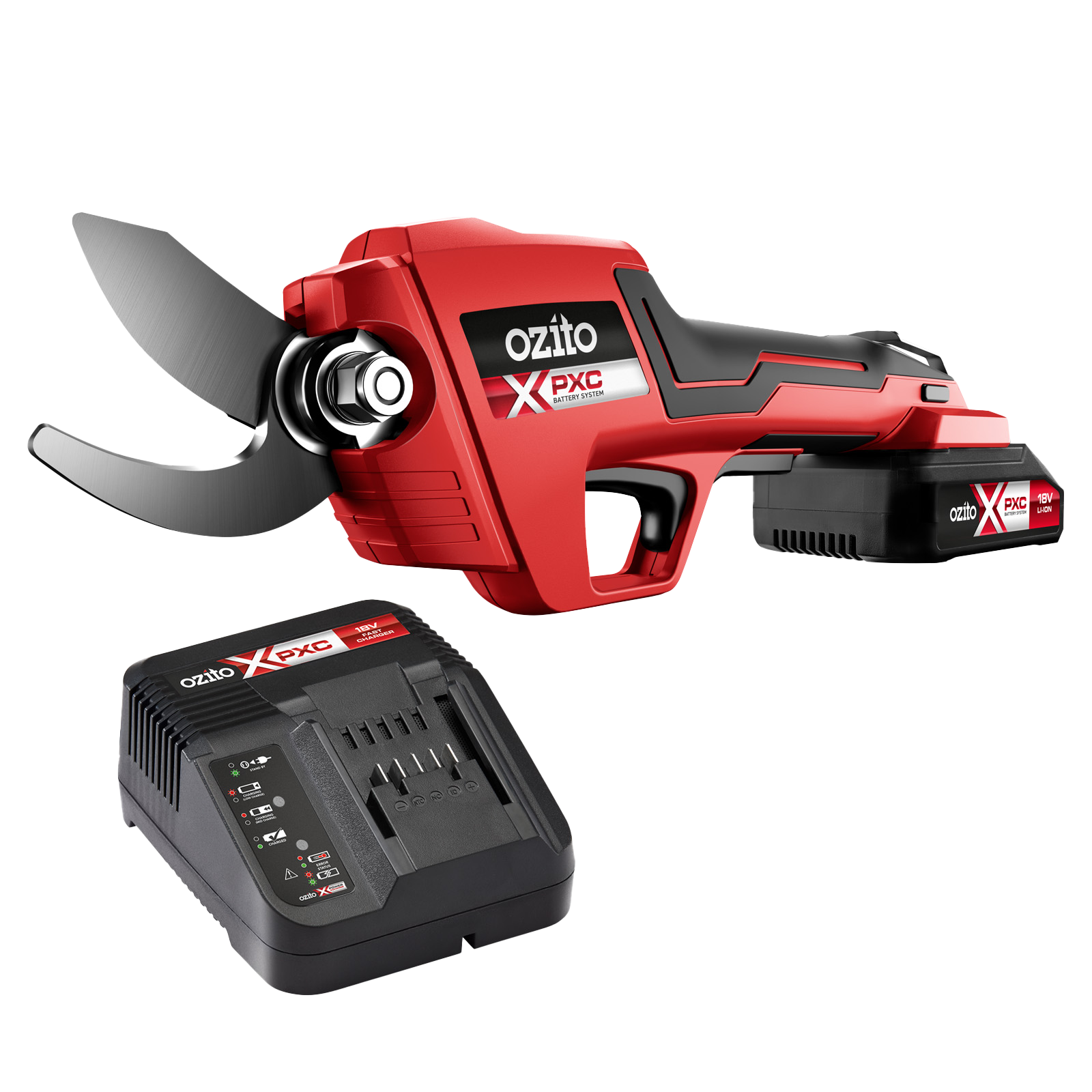 Ozito PXC 18V Cordless Pruning Secateurs 2.5Ah Kit PPK-2518 - 25mm Cut, Battery & Charger