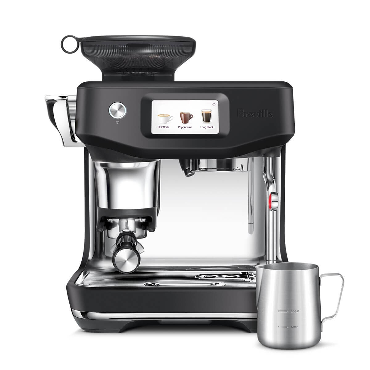 Breville Barista Touch Impress Coffee Machine - 13 Presets, Auto MilQ, Black Truffle - BES881BTR2IAN2