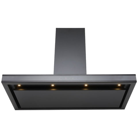 Schweigen 90cm Wall Mounted Canopy Rangehood - Black - 900m³/h - Perimeter Aspiration - DS3326B-9STPAK