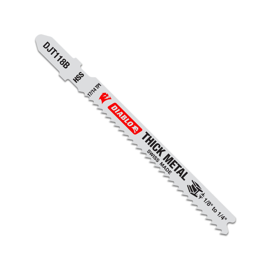 Diablo 92mm High Speed Steel Jig Saw Blade for Thick Metal 3mm-7mm, 5 Pack