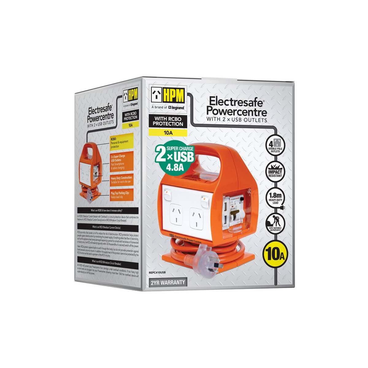 HPM Powercentre - 10 Amp - ABS - RCD Safety Switch - SuperSaverAU - view 4