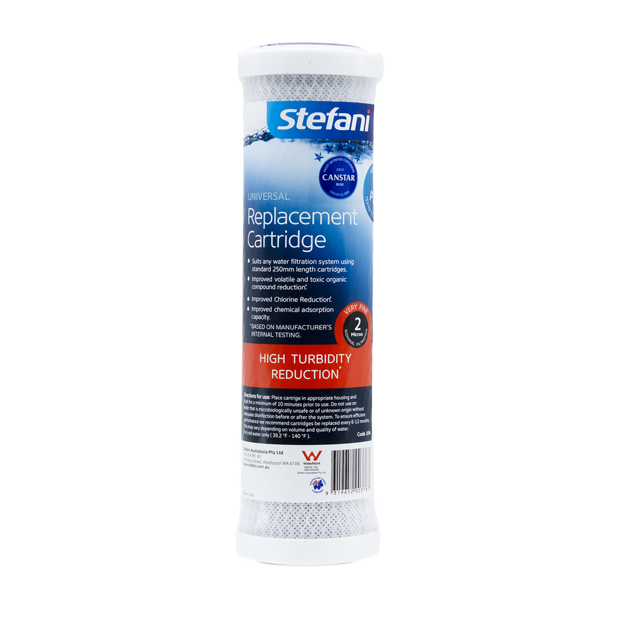 Stefani Replacement Cartridge - 250mm - Carbon Filter - Chlorine Reduction - SuperSaverAU - view 1