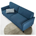 Zinus 3 seater sofa - blue weave fabric, high-density foam cushions, rubber wood legs - AU-USSJCF-3BW