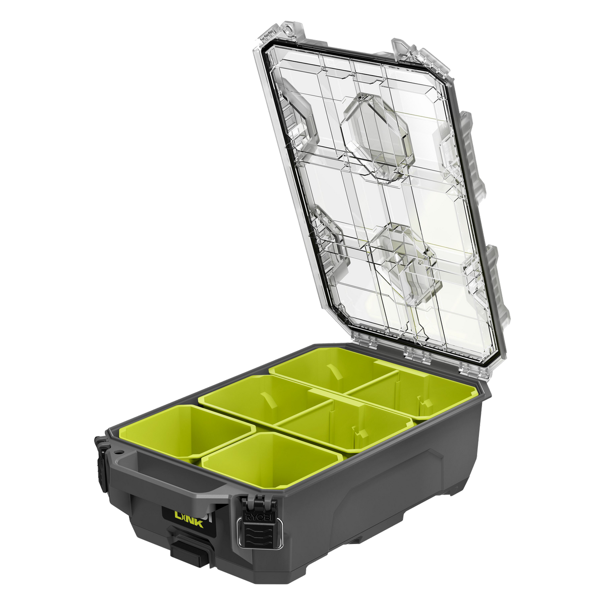 Ryobi Link Small Compact Parts Organiser - 267mm x 127mm x 508mm - IP65 Water Resistant - Detachable Bins - SuperSaverAU - view 3