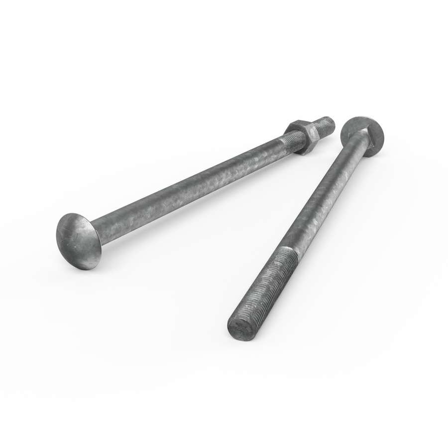 Zenith M16 x 300mm Hot Dip Galvanised Cup Head Bolts Nuts Each - SuperSaverAU - view 1