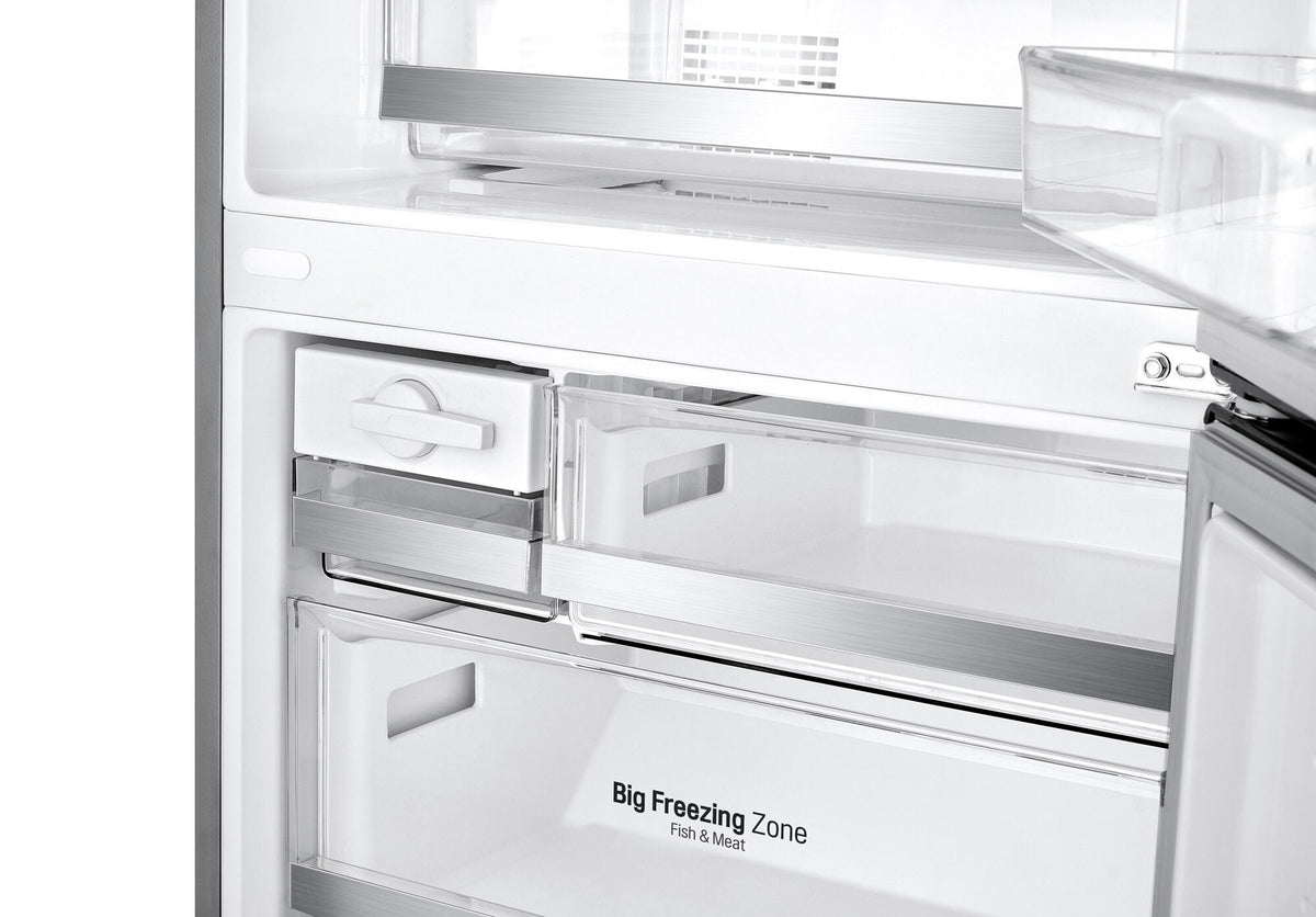 LG 420L Bottom Mount Fridge - Stainless Steel, 5 Star Energy Rating, Door Cooling - GB-455PL
