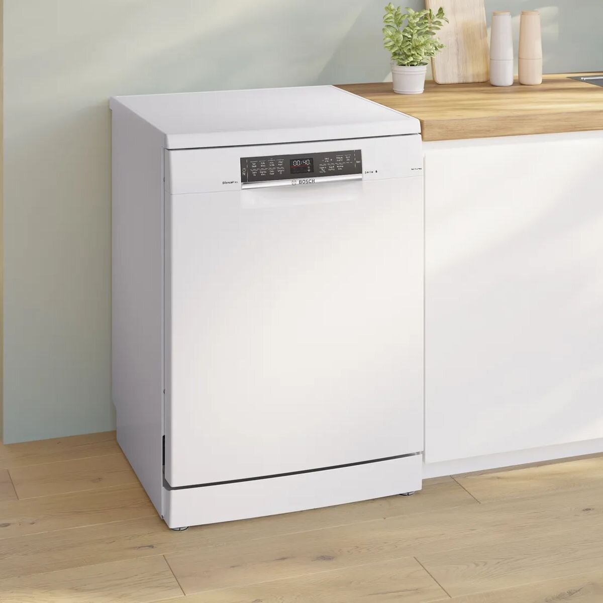 Bosch Series 6 60cm Freestanding Dishwasher - 15 Place Settings, White, Max Flex Baskets - SMS6HCW01A