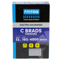 Titan 32mm Electro Galvanised Straight Collated Nail C Brads Pack 4000 - 16 Gauge - Durable - Chisel Point - SuperSaverAU - view 1