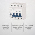Deta 32A 3 Phase RCBO - 6kA High Breaking Capacity - 30mA Tripping - SuperSaverAU - view 2