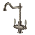 Turner Hastings Providence double sink mixer - brushed nickel non pull out with swivel spout - PR402DM-BN