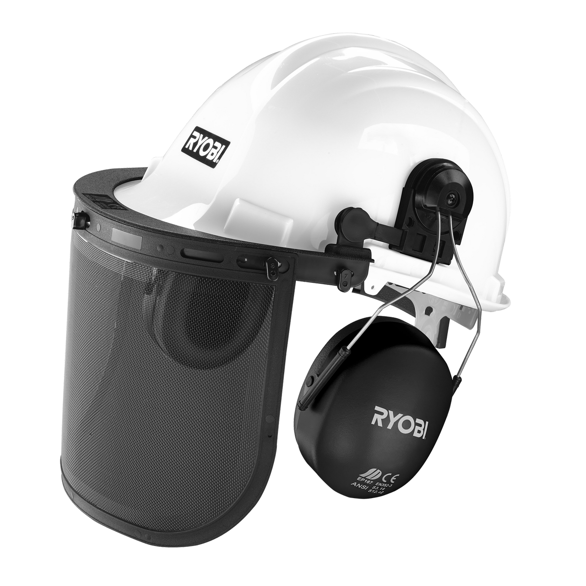 Ryobi Garden Helmet Kit - 1.05kg - White & Black - Safety Gear - SuperSaverAU - view 1