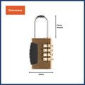 Wordcode 24mm Brass 4 Dial Resettable Combination Padlock