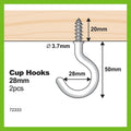 Everhang Cup Hooks - 28mm - PVC - Easy to Install - 2 Pack - SuperSaverAU - view 4