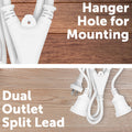Arlec 1.8m Dual Outlet Split Extension Lead, Ordinary Duty 240V White