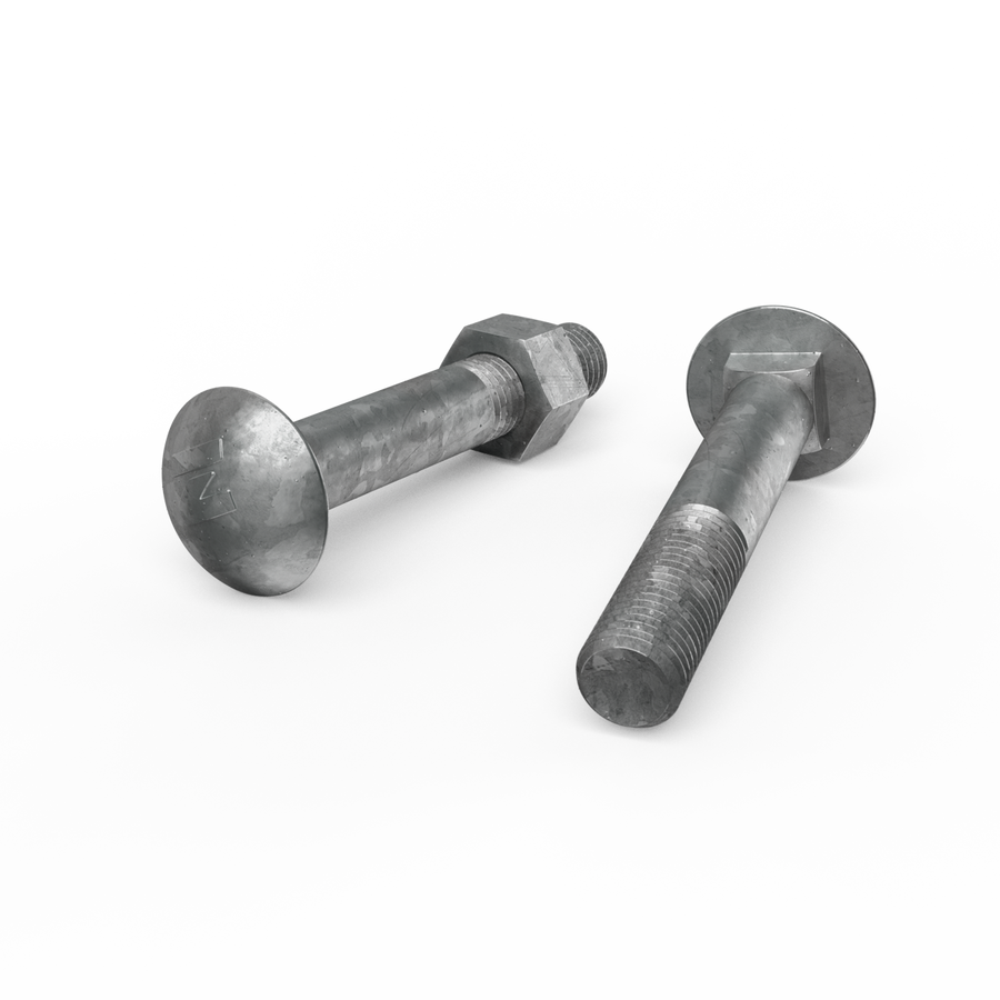 Zenith M16 x 100mm Hot Dip Galvanised Cup Head Bolts Nuts Each - SuperSaverAU - view 1