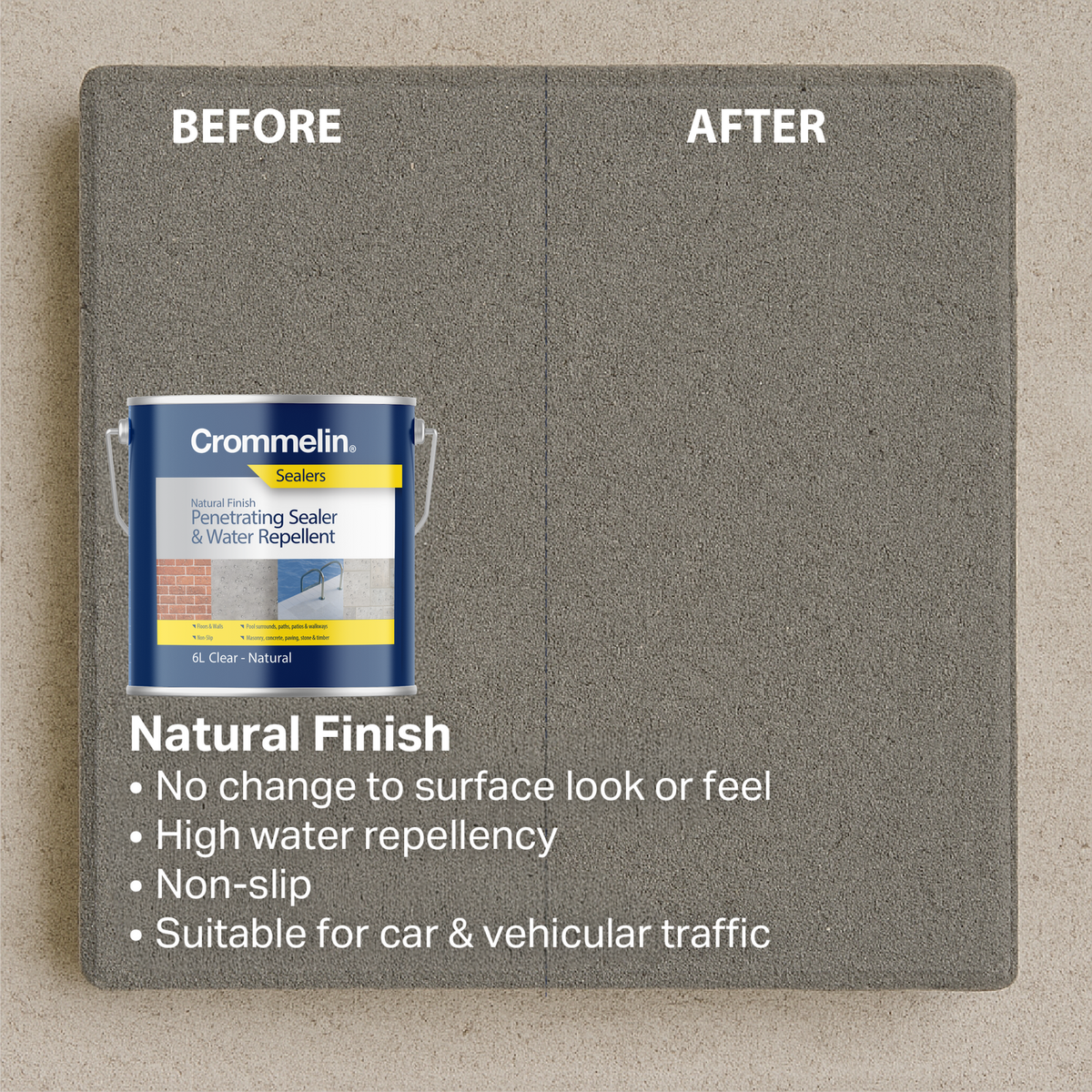 Crommelin Natural Finish Penetrating Sealer - 300g Water Repellent Sprayable - Clear - Mould Resistant - SuperSaverAU - view 4