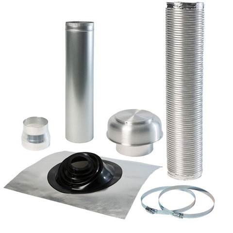 Unilux Rangehood Ducting System - Tiled Roof Vented, Semi Rigid, 125-150mm Outlet, Stainless Steel - ULX151