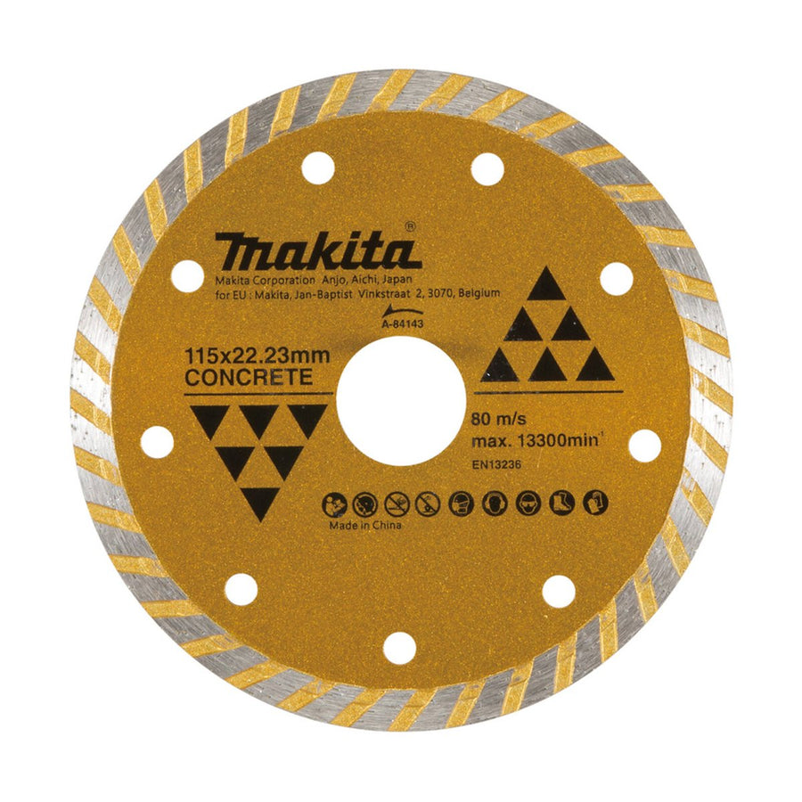 Makita 115mm Diamond Blade Turbo Rim A-84143 - General Purpose - Durable Cutting - SuperSaverAU - view 1