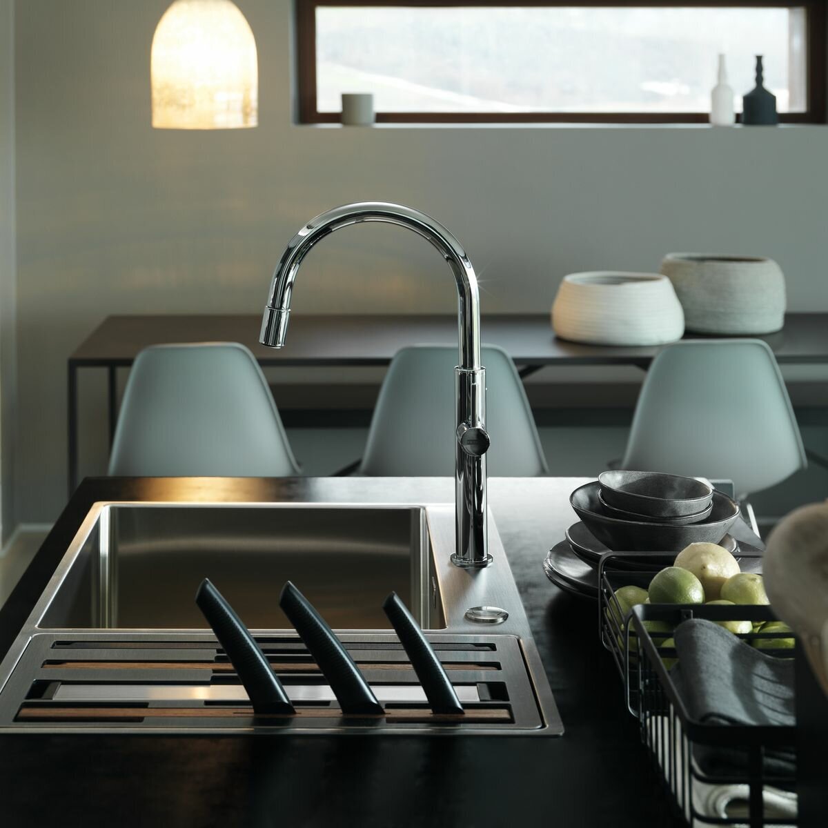Franke Box Centre double bowl sink 44L main and 26L small - 18/10 stainless steel - BWX220-54/27SBR