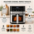 Kitchen Couture Clear View Digital Air Fryer 5.5L - Ceramic Basket, 8 Presets, 1600W - 10005843