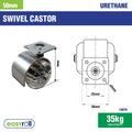 Easyroll Castor - 50mm - Polyurethane - Twin Transparent Wheels - SuperSaverAU - view 2