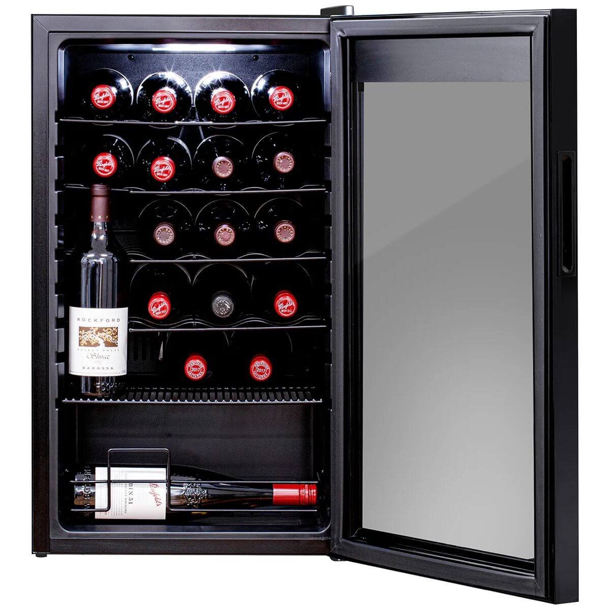 Little Cave 24 Bottle Single Zone Compressor Wine Fridge - Black Glass Door, Touch Pad Controls - LC24SB