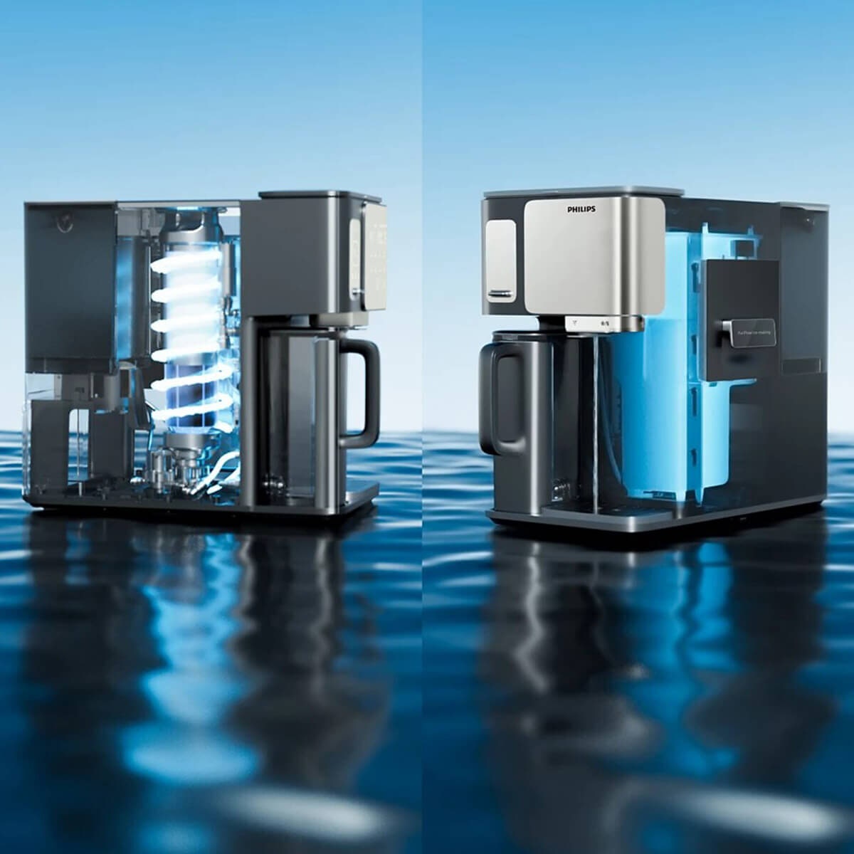 Philips RO Shaved-Ice to Boiling Water Station - Aquaporin Inside, Five Temperatures, Grey - ADD6992DG