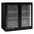 Husky double door outdoor beverage fridge - black, anti-condensation glass doors - ALFC2BLK840ELB