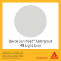 Davco 1.5kg Light Grey #49 Sanitized Colorgrout - Cement Based, Mould Resistant, Wall & Floor