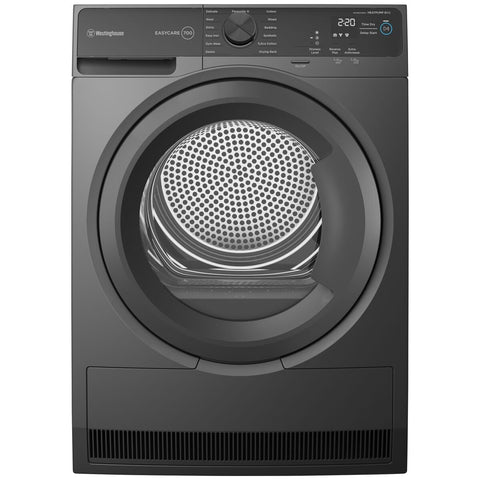 Westinghouse 8kg EasyCare 700 Series Heat Pump Dryer - 7 Star Energy Rating - Metallic Grey - WDH804N8SA