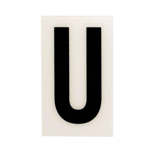 Sandleford 85mm White Self Adhesive House Letter U - Polycarbonate - Gloss Finish - Weather Resistant - SuperSaverAU - view 1