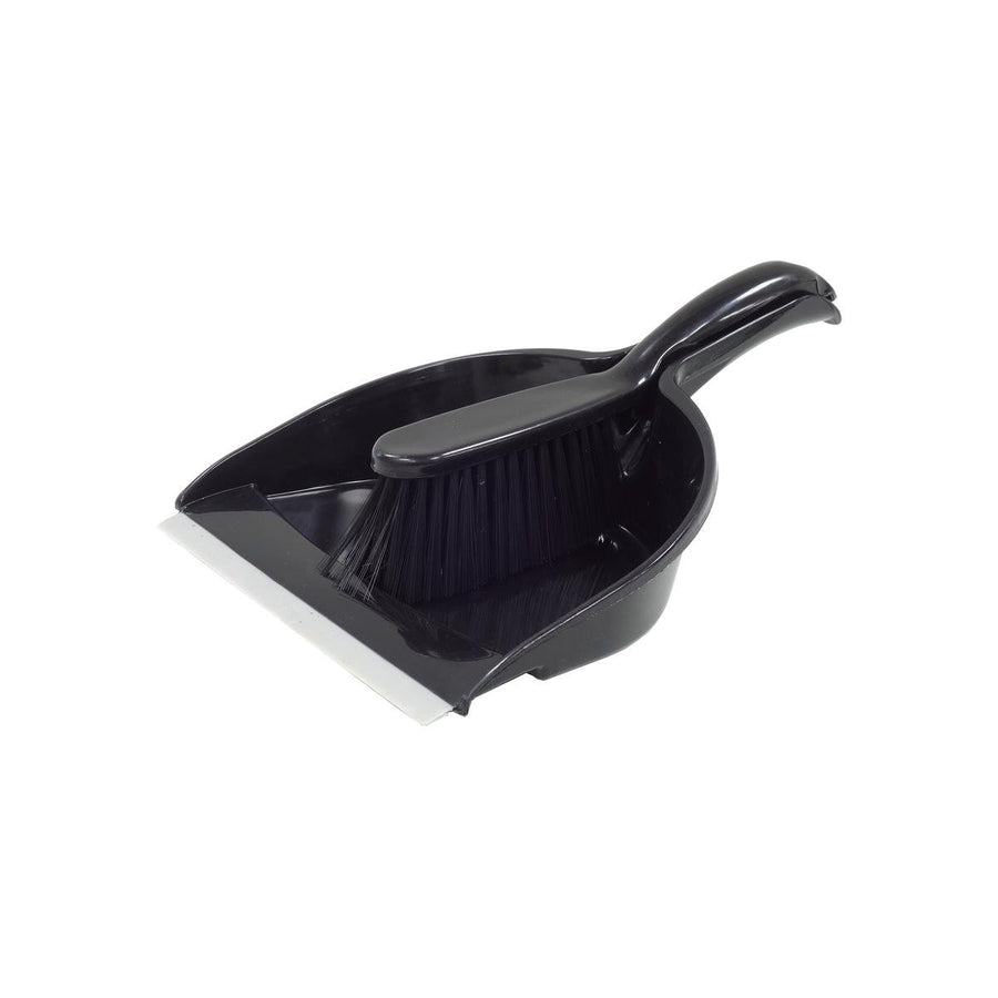 All Set Dustpan and Brush Set - Compact - Black - Soft Rubber Lip - SuperSaverAU - view 1