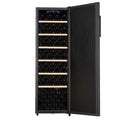 LeCavist 168 Bottle Single Zone Ageing Wine Fridge - Black, Five Steel Shelves with Wood Trim - LKV168PNDX