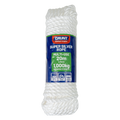 Grunt Super Silver 8mm x 20m Rope, White Twisted Polypropylene, Floats, 1000kg Break Strength