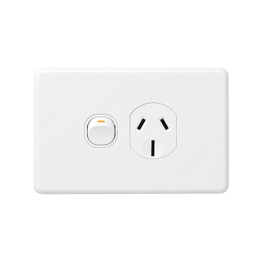 DETA X6 White 15 Amp Single Power Point - 15A Polycarbonate - Durable - SuperSaverAU - view 1