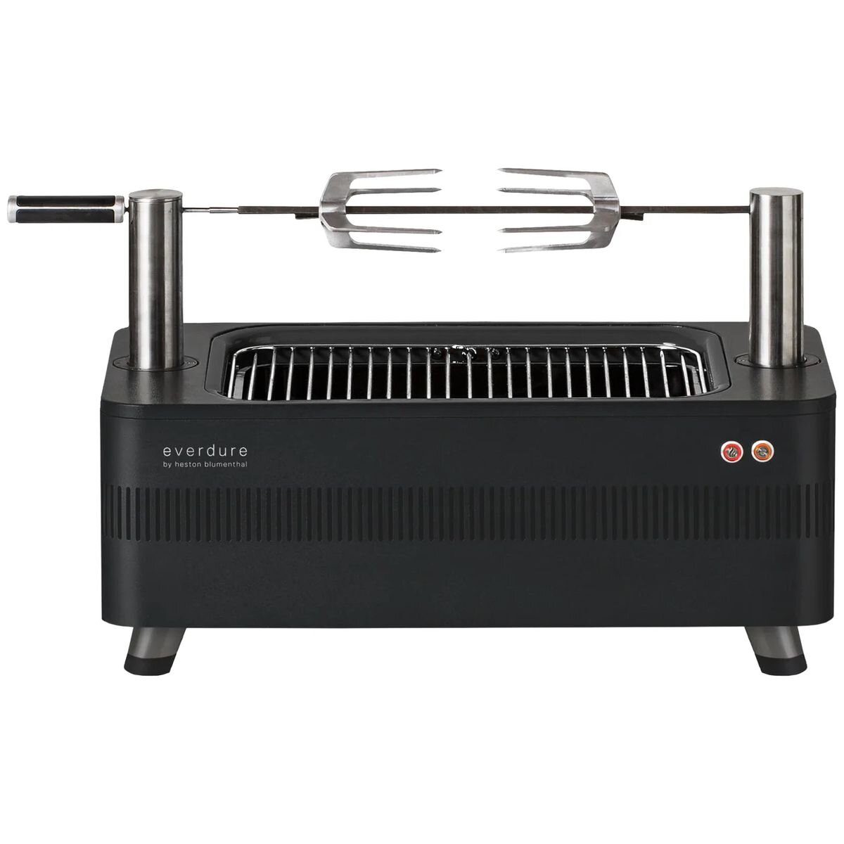 Everdure Fusion Portable Charcoal BBQ - Built-In Rotisserie - 10 Minute Heat-Up - Black - EFUSION2B