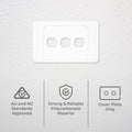 DETA 75mm 3 Aperture Grid Plate White Plastic Indoor 6003B