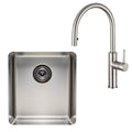Titan Essentials 405mm Single Bowl Sink and Pull Out Gooseneck Mixer Tap Package - Stainless Steel - TSSSPK402