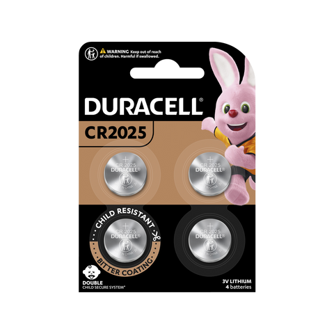 Duracell Specialty Lithium Coin CR2025 3V Battery 4 Pack - Long-Lasting Power - Child-Resistant - SuperSaverAU - view 1