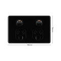DETA X6 Double Power Point, Black Polycarbonate, 10A 250V, Clip-On Cover (6252BK)