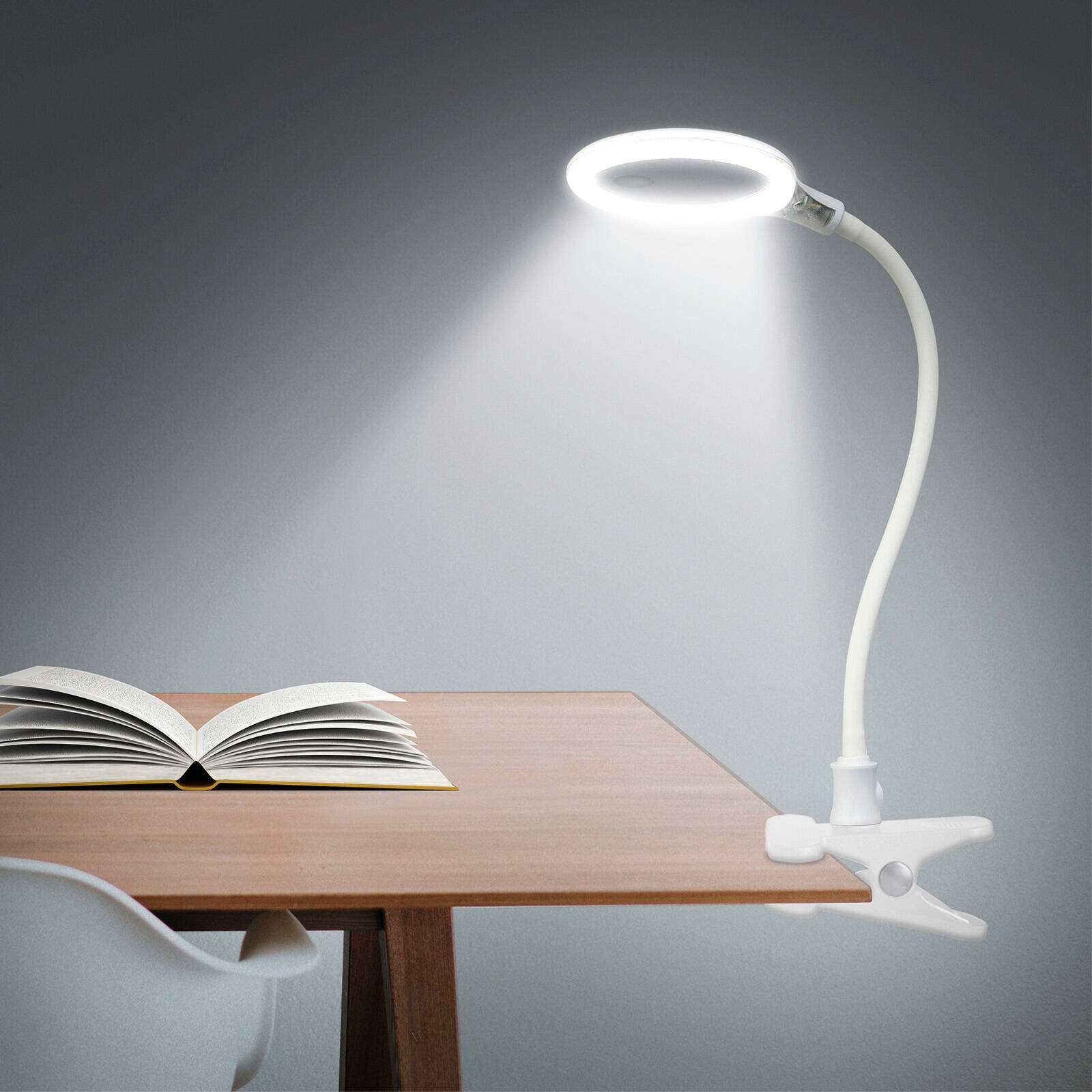 Brilliant Magoo 6W White Magnifier Clamp & Desk Lamp with Adjustable Head 20825/05
