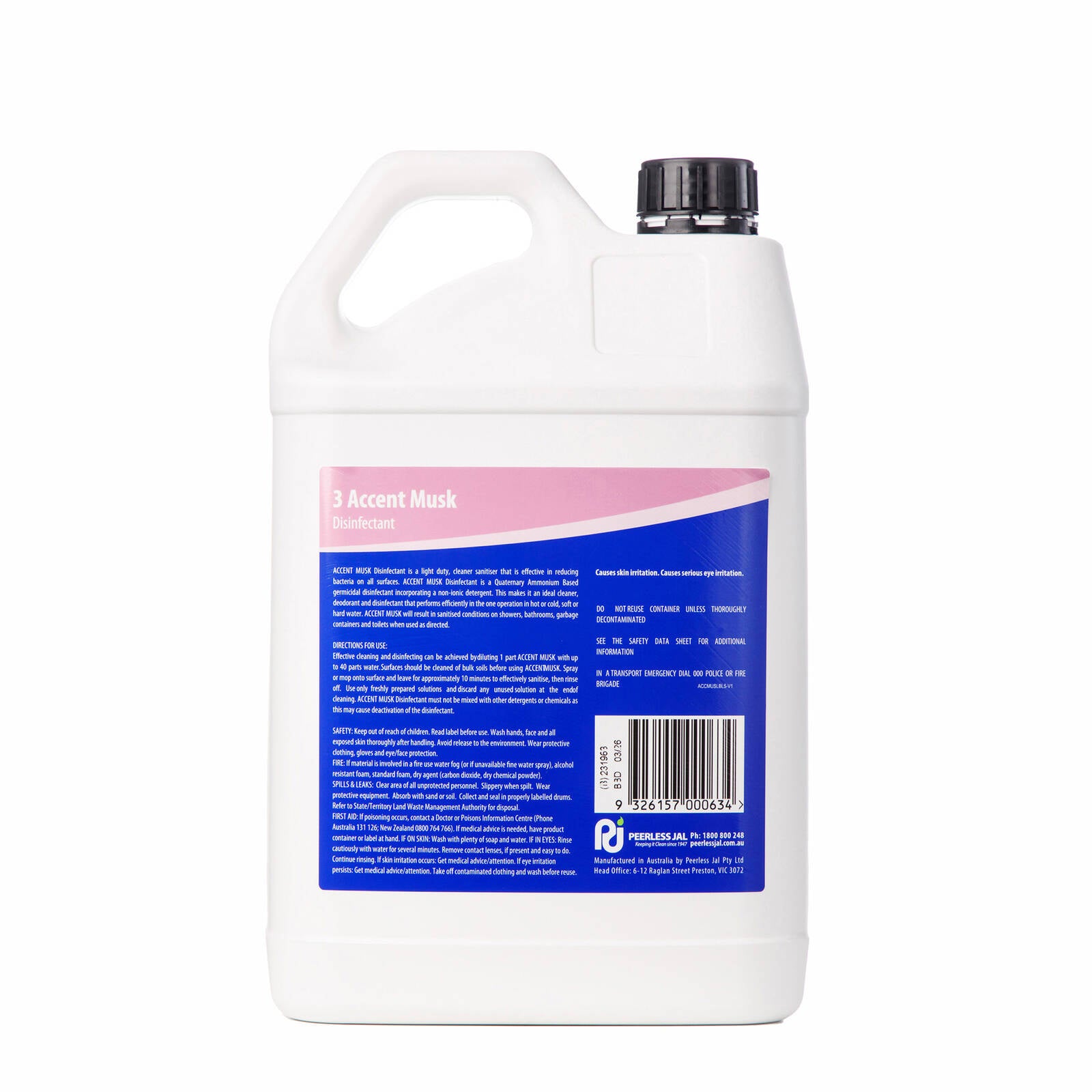 Peerless JAL 5L Accent Musk Disinfectant Concentrate