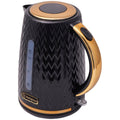 Westinghouse Kettle and Toaster Pack - 1.7L Kettle - 4 Slice Toaster - Black with Gold Trim - WHKTPK13KG