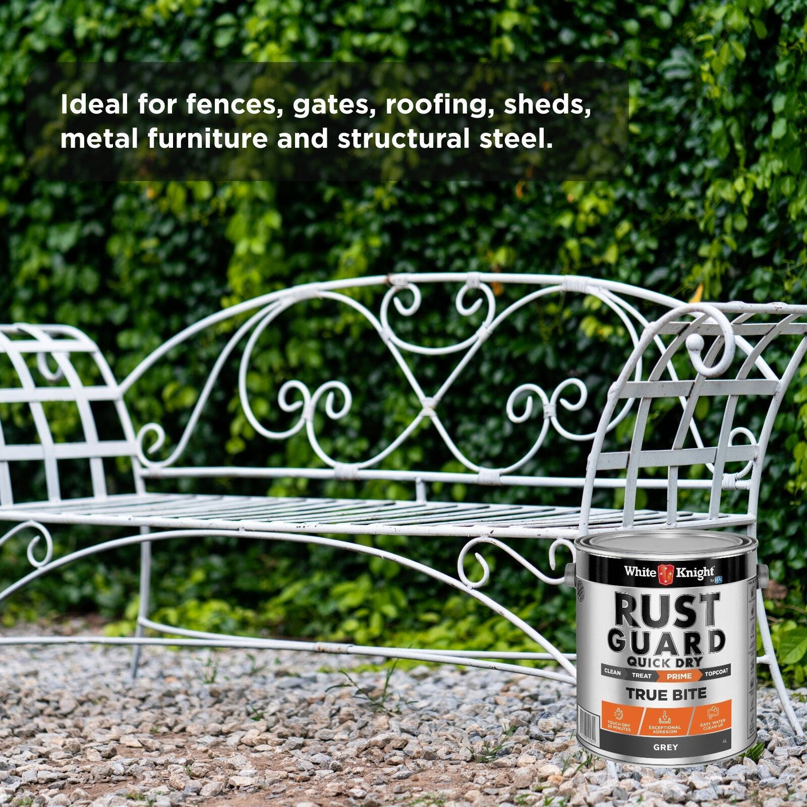 White Knight Rust Guard 4L Grey Quick Dry True Bite Primer - Water Based