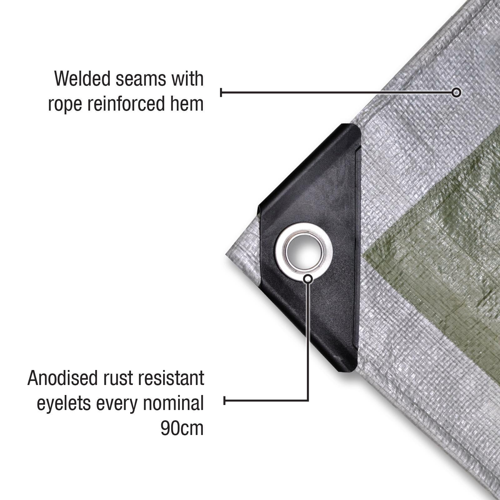 Polytuf 4.9 x 6.1m Heavy Duty Tarpaulin - UV & Water Resistant