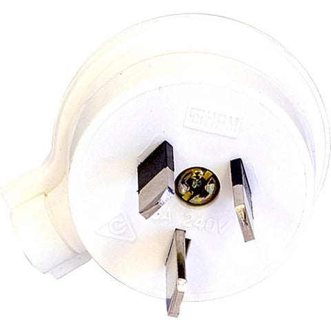 HPM 15A White 3 Pin Electrical Plug Top - PVC - Low Profile Design - SuperSaverAU - view 1