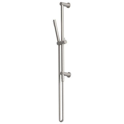 Rogerseller Tonic baton shower on integrated rail - brass baton hand piece, Brushed Nickel finish - 3506004007