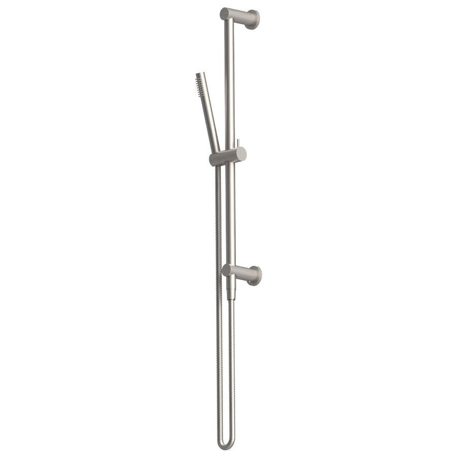 Rogerseller Tonic baton shower on integrated rail - brass baton hand piece, Brushed Nickel finish - 3506004007