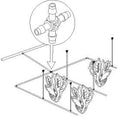 Pope 13mm Barbed Cross 5 Pack - Black Polypropylene 4-Way Drip Irrigation Fitting