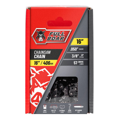 Full Boar 406mm (16") Chainsaw Chain 57 Drive Links 9.53mm Pitch